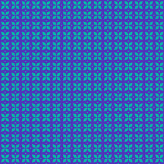 Seamless Teal Floral Motif on Vibrant Purple Background