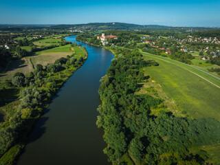 Opactwo Benedyktynów w Tyńcu z lotu ptaka
