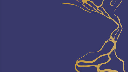 Fototapeta premium Gold luxury kintsugi crack poster. Japanese art of repairing broken pottery. Vector illustration horizontal backdrop poster background with intertwine graceful veins. gold broken seams