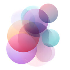 Abstract overlapping circles isolated on transparent background