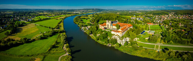 Opactwo Benedyktynów w Tyńcu z lotu ptaka
