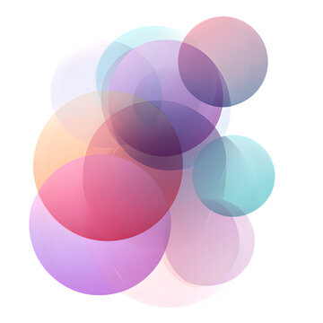 Abstract overlapping circles isolated on transparent background