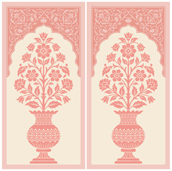 Traditional Indian flower motif. Indian Folk Art, Floral Prints, Living Room decor, wall painting, Pichwai Painting. © Design 35