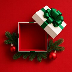 christmas gift box open mockup