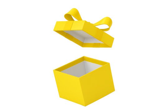 open yellow gift box png