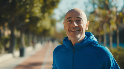 Active Senior Man Jogging Outdoors for a Healthy Lifestyle