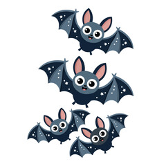 Obraz premium vector illustration of a bat set