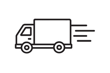 Delivery Truck Icon – Fast Shipping and Logistics Symbol Vector