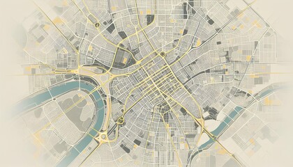 Obraz premium abstract map of an imaginary city