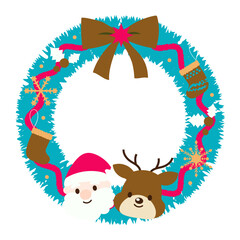 クリスマスリースのイラスト