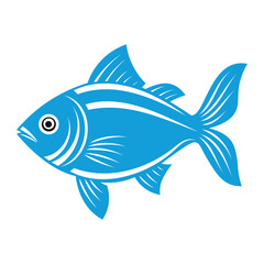 Simple Fish Vector Illustration – Aquatic Animal Silhouette Design