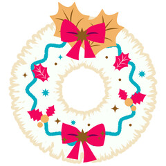 クリスマスリースのイラスト
