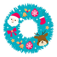 クリスマスリースのイラスト