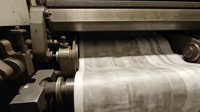 Newspaper printing from publishing industial printer Press Media Journalism article headline Information Machinery Industry
