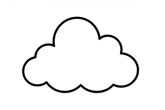 Cloud speech bubble icon for messaging and communication, chat box symbol, weather forecast, transparent background