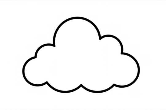 Cloud speech bubble icon for messaging and communication, chat box symbol, weather forecast, transparent background - Powered by Adobe