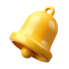 Fototapeta premium Glossy golden notification bell icon alert reminder symbol communication attention isolated on high quality 3d rendering icon