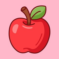 Simple Red Apple Fruit Illustration