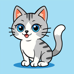 Cute Blue Eyed Tabby Cat