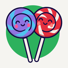 Happy Swirl Lollipops Couple Icon