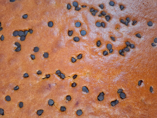 Delicious homemade chocolate chip pie baked to perfection with a warm and inviting texture