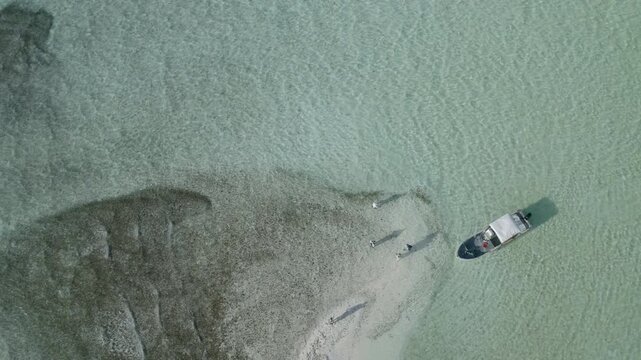 An aerial view of the shallow reef on Christmas Island in the republic of Kiribati .