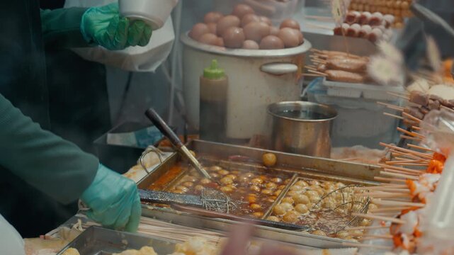 Street food of the Hong Kong at night