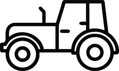 tractor outline vector icon on white background