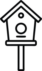 Wooden birdhouse vector illustration on pole for garden and wildlife