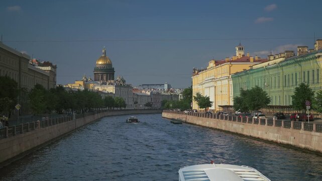 St. Isaac's cathedral and Moyka river, Saint Petersburg, Russia