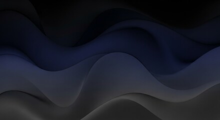Generative ai abstract dark waves with subtle blue and gray gradients