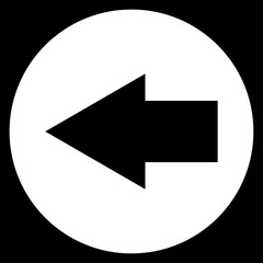 Left Arrow Icon – Minimalist Directional Symbol in Black and White