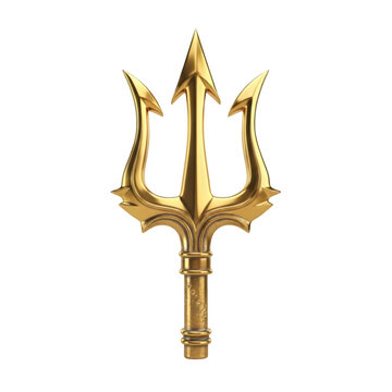 3D realistic trident icon isolated on white