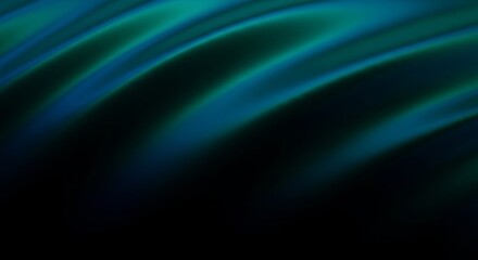 Generative ai abstract flowing waves of teal and blue light on a dark background