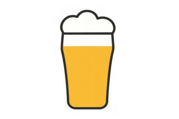 Beer glass icon with golden beverage and frothy head, symbolizing pub, bar, and alcoholic drink concepts