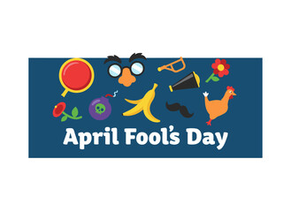 Flat vector illustration celebrating April Fools' Day for your design