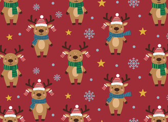 Fototapeta premium A seamless dragon pattern that’s super cute for Christmas, with a Chinese New Year background featuring dragons for