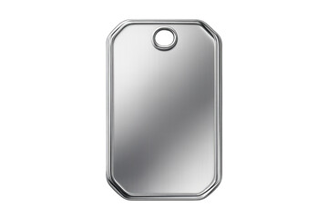 Naklejka premium Blank silver military dog tag with transparent background