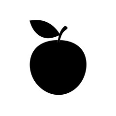 peach icon black silhouette vector illustration on transparent background