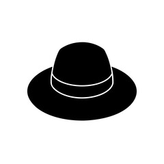 wool hat icon black silhouette vector illustration on transparent background