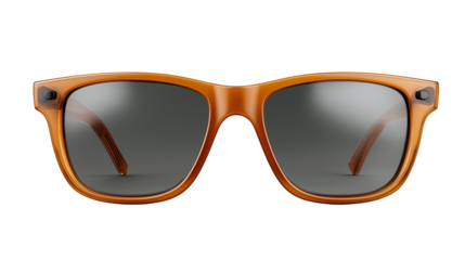 Stylish sunglasses with brown  frame and shaded lenses, offering UV protection and modern elegance, perfect for sunny days and casual outfits isolated on white or transparent png background