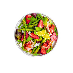 Fresh Strawberry Asparagus Salad with Prosciutto and Lime