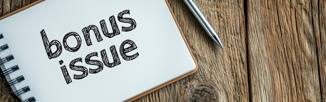 A handwritten note on a wooden table with the words bonus issue emphasizing creativity and personal touch.