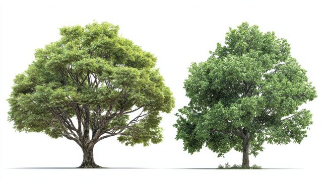 Lone Bigleaf Maple: A Stunning Tree with Sprawling Canopy and Leafy Trunk Isolated on White for Eco-Friendly Imagery