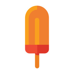 Vector illustration of popsicle, Ice lolly treats, Ice cream bar icon, Minimalist flat design style isolated on white background.