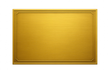 Blank gold brushed metal plaque with frame