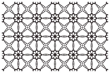 Fototapeta premium Floral Star Geometric Pattern – Intricate Symmetrical Design for Textiles, Wallpapers, and Decorative Art Projects