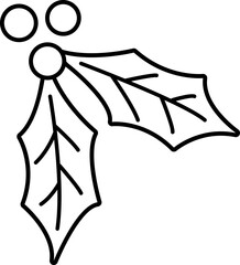 Outline of Christmas holly berry.
Transparent background.
