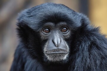 Obraz premium Siamang: The Majestic Black Primate of the Forests