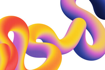 Yellow and violet 3D abstract wave &mdash; Vibrant flowing lines blending warm and cool tones. Eye-catching composition symbolizing movement, energy, and futuristic digital aesthetics.